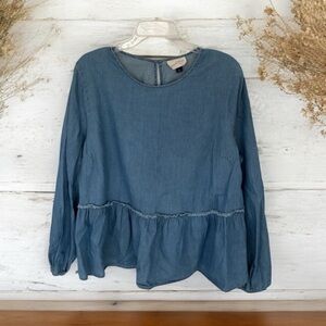 Universal Thread Light Blue Denim Blouse